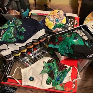 Hand painted baby Dragon face mask